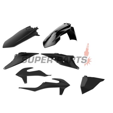 Σετ πλαστικών -POLISPORT- μαύρα, KTM SX, SX-F 50-450 2019-2021