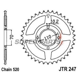 Πίσω γρανάζι -JT- JTR247,36, 36 δόντια, ατσάλινο, Honda CB 400 1981-1983, CM 250 1981