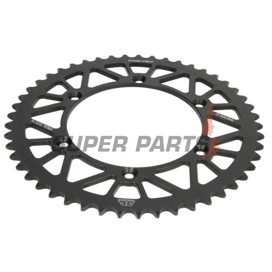 Πίσω γρανάζι -JT- JTA460,49BLK, 49 δόντια, μαύρο, αλουμινίου, Kawasaki KDX 200 1984-1985, 1987-1988, 1995, 1997-1998, 2000, 2002-2004, 2006, KX 250 2004-2017, KX 450 2006-2020, KX 500 1989, 1993, 1996, 2000-2004