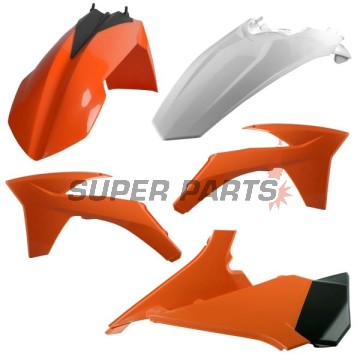 Σετ πλαστικών -POLISPORT- πορτοκαλί, KTM SX, SX-F, XC 50-525 2011-2012