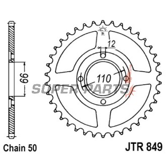 Πίσω γρανάζι -JT- JTR849,38, 38 δόντια, ατσάλινο, Yamaha RD 400 1976-1977