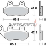 Τακάκια φρένων -TRW- MCB684, Cagiva Passing/Stella 50-125 1993-1997; Garelli Freeland/Joker/KRS 50-150 2002; Honda Dylan 125 2003-2005; Peugeot Tweet 50-150 2010; PGO T.Rex/PM-X/Charge 50-150 1999-2004; SYM Shark/Red Devil/Jungle 50-125 1997-2005