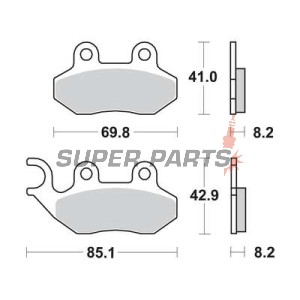 Τακάκια φρένων -TRW- MCB684, Cagiva Passing/Stella 50-125 1993-1997; Garelli Freeland/Joker/KRS 50-150 2002; Honda Dylan 125 2003-2005; Peugeot Tweet 50-150 2010; PGO T.Rex/PM-X/Charge 50-150 1999-2004; SYM Shark/Red Devil/Jungle 50-125 1997-2005
