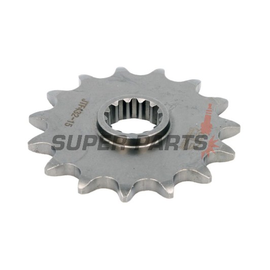 Μπροστινό γρανάζι -JT- JTF432,15, 15 δόντια, Betamotor Jonathan 350 2001-2010, Kawasaki KLX 400 2003, Suzuki DR 200 1986-1991, 1996-2017, DR 350 1990-1999, DR-Z 400 2000-2017, GSF 250 1995-2000, RM 250 2000-2012, RM-X 250 1989-2001