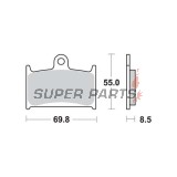 Τακάκια φρένων -TRW- MCB595, Suzuki GSX-R 400/750/1100 (1988-1995), Triumph Daytona, Rocket III, Speed Triple, Sprint, Thunderbird, Tiger, Trophy (1991-2016), Yamaha TZ250 (1990-2001)