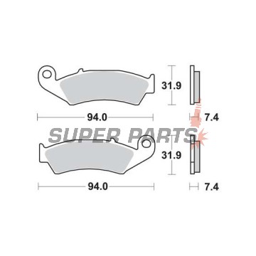 Τακάκια φρένων -TRW- MCB574SI, Honda NX125 Transcity, NX250, XL250R Baja, XLR125R, XR250R/600R, Kawasaki KX125