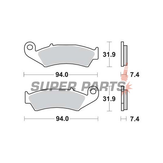 Τακάκια φρένων -TRW- MCB574, Honda NX125 Transcity, NX250, XL250R Baja, XLR125R, XR250R/600R, Kawasaki KX125