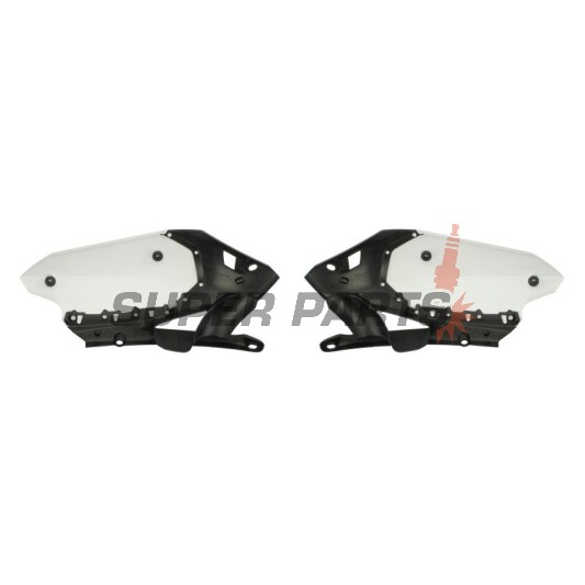 Πίσω πλαϊνά πλαστικά -POLISPORT- μαύρο/λευκό, YAMAHA YZ 450 2010-2013
