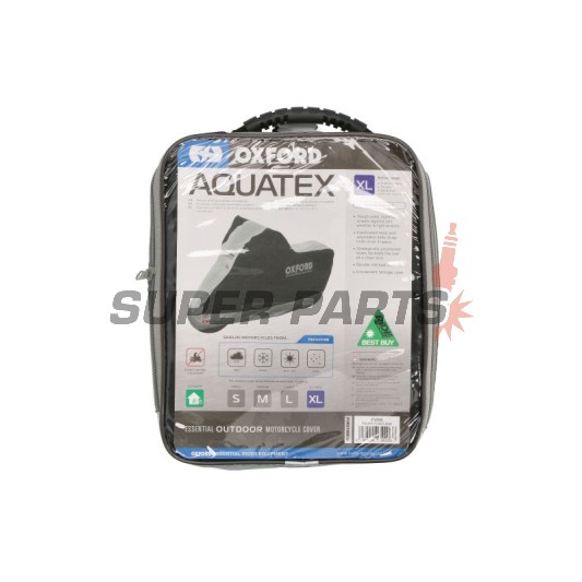 Κάλυμμα μοτοσυκλέτας -OXFORD- Aquatex, μαύρο/ασημί, XL