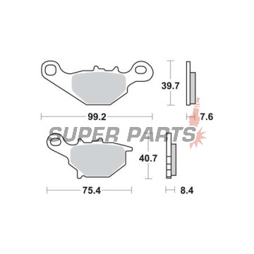Τακάκια φρένων -TRW- MCB679SI, Kawasaki KLX/KMX 125, Suzuki AN125/150, DR-Z125/L, RM80/85, TR50 Street Magic, UC125 Epicuro, UG110 Hokuto (1995-2013)