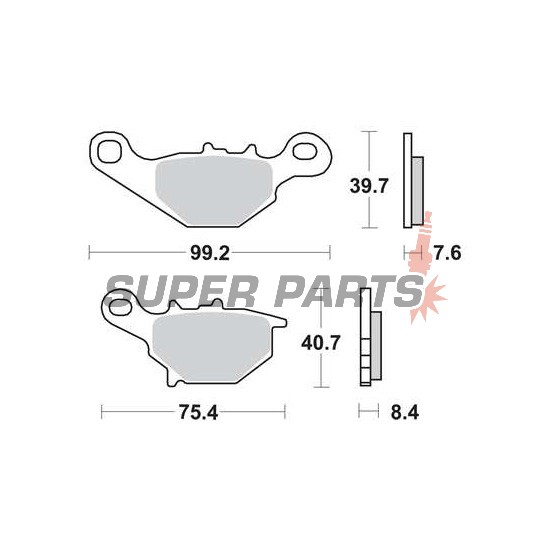 Τακάκια φρένων -TRW- MCB679, Kawasaki KLX/KMX 125, Suzuki AN125/150, DR-Z125/L, RM80/85, TR50 Street Magic, UC125 Epicuro, UG110 Hokuto (1995-2013)
