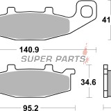 Τακάκια φρένων -BREMBO- 07KA0933, Kawasaki ER/EX/GPX/GPZ/GTR/KDX/KL/KLE/KR-1/ZL/ZR/ZRX/ZX/ZXR/ZZR/Suzuki Across/DR/GS/GSF/GSX/SW1/VX (1983-2006)