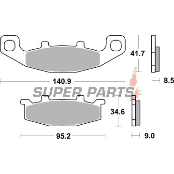Τακάκια φρένων -BREMBO- 07KA0933, Kawasaki ER/EX/GPX/GPZ/GTR/KDX/KL/KLE/KR-1/ZL/ZR/ZRX/ZX/ZXR/ZZR/Suzuki Across/DR/GS/GSF/GSX/SW1/VX (1983-2006)