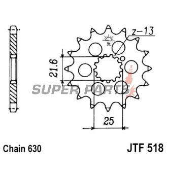 Μπροστινό γρανάζι -JT- JTF518,15, 15 δόντια, Kawasaki GPZ 750 1985, Z 650 1979, 1981-1983, Z 750 1980-1982, 1984, Z1 900 1973, Z1A 900 1974, Z1B 900 1975, Suzuki GS 1000 1978-1982, GS 1100 1980-1986, GS 750 1977-1979, GSX 1000 1982