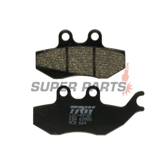 Τακάκια φρένων -TRW- MCB664, Aprilia ETX125, MX50, Pegaso50/125, RS50, RX50/125, Gilera DNA50/125/180, Runner125/180, Malaguti Madison125, Piaggio GT125/250, Hexagon125, Skipper125, Sachs ZX50/125, ZZ125, Rieju RS1 50Evo