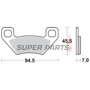 Τακάκια φρένων -TRW- MCB773SI, Arctic Cat 250/300/400/500/700 ATV 2x4/4x4/TRV/TBX (2005-2008), Kymco Maxxer 450i (2011-2015)
