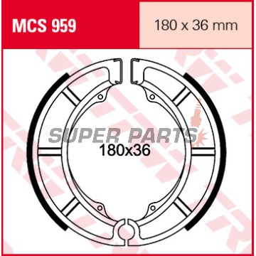 Σιαγόνες φρένων -TRW- MCS959, 180x36mm, Suzuki LT-A/LT-F KingQuad 400 4x2-4x4 + M800 Marauder/VL800 Volusia-Intruder-C50-C800/VS600-800 Intruder/VZ800 Marauder-M800 Intruder (1986-2016)