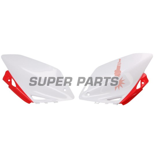 Πίσω πλαϊνά πλαστικά -POLISPORT- κόκκινο/λευκό, HONDA CRF 450 2007-2008