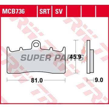 Τακάκια φρένων -TRW- MCB736SV, BMW K, R series - K1200/1300/1600 GT, GTL, LT, R, Sport; R850/1100/1150/1200 R, RS, RT, GS, Rockster, CL - 2000-2018