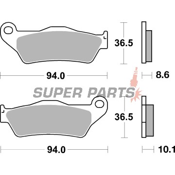 Τακάκια φρένων -BREMBO- 07BB28SP, BMW HP2 Megamoto, K1200/K1300, R850/R1100/R1150/R1200 GS-RT-RS-ST, S1000XR