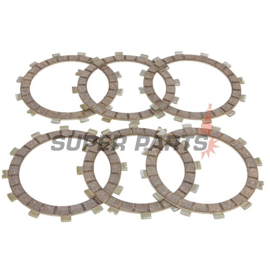 Σετ δίσκων συμπλέκτη -FERODO- FCD0444, Cagiva Mito 125 (1990-2006), N1 Planet 125 (1997-2002), Raptor 125 (2003-2005), Roadster 125 (1995-1998), Supercity 125 (1991-1994), W8 125 (1992-1999); Husqvarna WR125 Enduro (1991-1997); Kawasaki KH400 (1