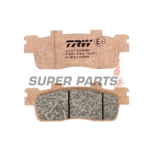 Τακάκια φρένων -TRW- MCB830SRM, sintered, Kawasaki J125 125 (2016-2017), J300 300 (2014-2016), Kymco Downtown 125-200i (2009-2017), Kymco People GT 125-200i (2012)