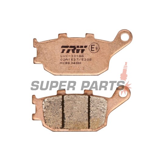 Τακάκια φρένων -TRW- MCB634SH, Honda CB/CBF/CBR/CMX/CRF/NC/NT/VT/VTR/VTX/XL 500-1100cc (1992-2025); Kawasaki EN/EX/KLV/KLZ/Z 650-1000cc (2004-2024); Suzuki DL/GSF/GSR/GSX/GSX-S/SV 650-1250cc (2002-2025); Yamaha FZ/FJ/MT/XJ6/XSR/YZF-R 600-1000cc (2003-2019