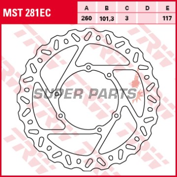 Δίσκος φρένου -TRW- MST281EC, Honda CRF 250R/450R (2015-2016)