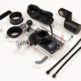 Βάση τηλεφώνου -4 RIDE- 62-90mm τηλέφωνο, με USB 3.0 φορτιστής, αντικραδασμικό, στήριξη για τιμόνι/καθρέφτης, χρώμιο - universal