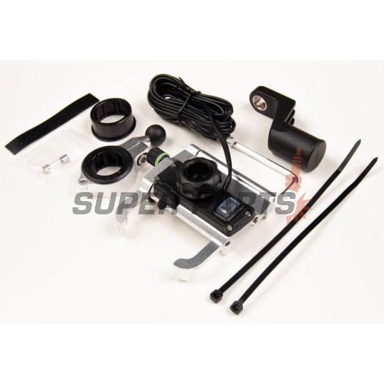 Βάση τηλεφώνου -4 RIDE- 62-90mm τηλέφωνο, με USB 3.0 φορτιστής, αντικραδασμικό, στήριξη για τιμόνι/καθρέφτης, χρώμιο - universal