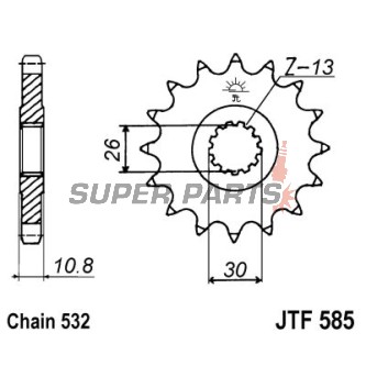 Μπροστινό γρανάζι -JT- JTF585,17, 17 δόντια, Yamaha XJR 1200 1995-1998
