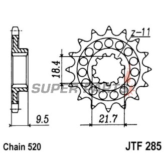 Μπροστινό γρανάζι -JT- JTF285,14, 14 δόντια, Honda CR 250/500 1986-1987