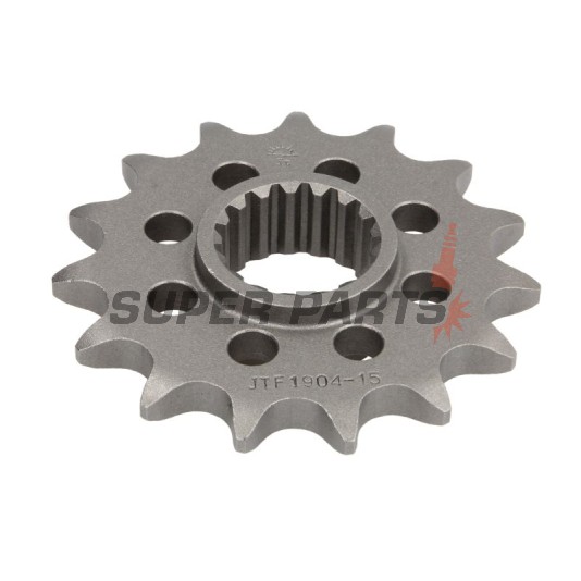 Μπροστινό γρανάζι -JT- JTF1904,15, 15 δόντια, KTM RC8 1190 2008-2015, SM 990 2009-2013, SMR 990 2011, Super Adventure 1290 2014-2020, Super Duke 1290 2016-2019, Super Duke 990 2004-2013, Super Enduro 950 2006-2010, Supermoto 950 2005-2010
