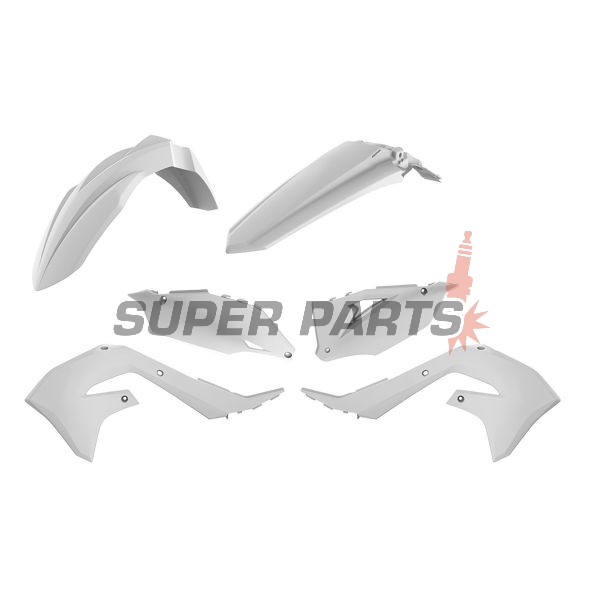 Σετ πλαστικών -POLISPORT- λευκά, KAWASAKI KX 450 2019-2021
