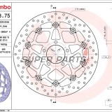 Δίσκος φρένου -BREMBO- 78B40875, Suzuki Hayabusa, GSX-R, GSX 1400, TL 1000 (1996-2007)