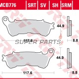 Τακάκια φρένων -TRW- MCB776SH, Harley-Davidson XL883-1200 Sportster + Honda CB-CBF-CBR/FES-FJS-NSS Forza/NC-NT-SH-ST/VFR-VT-XL + Suzuki Burgman/Sixteen/Boulevard-Intruder 1800 (2004-2018)
