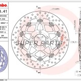 Δίσκος φρένου -BREMBO- 78B40841, Kawasaki GPZ1100, GTR1000, Z750/Z1000, ZR550 Zephyr, ZR-7 750S, ZX-12R 1200 Ninja, ZX-14R 1400 Ninja, ZX-6R 600 Ninja, ZZR600D/600E