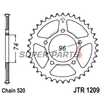 Πίσω γρανάζι -JT- JTR1209,41, 41 δόντια, ατσάλινο, Honda NSR 250 1988-1989