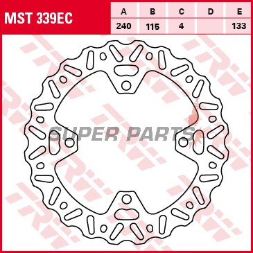 Δίσκος φρένου -TRW- MST339EC, 240mm, Kawasaki KLX450R, KX125/250/250F/250R/450F, KXF250 + Suzuki RM-Z250 (2003-2018)