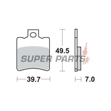 Τακάκια φρένων -TRW- MCB696, Aprilia SR/Leonardo/Gulliver, Benelli K2/Velvet, Gilera Runner/NRG/Typhoon, Honda SH/X8R, Malaguti F10/F12/Ciak, Piaggio NRG/TPH/Typhoon/Zip, Suzuki Katana (1992-2018)
