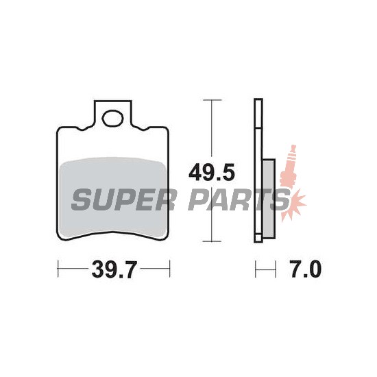 Τακάκια φρένων -TRW- MCB696, Aprilia SR/Leonardo/Gulliver, Benelli K2/Velvet, Gilera Runner/NRG/Typhoon, Honda SH/X8R, Malaguti F10/F12/Ciak, Piaggio NRG/TPH/Typhoon/Zip, Suzuki Katana (1992-2018)
