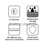 Σετ μπροστινών LED φλας -OXFORD- DarkTurner, διαδοχικά, για τοποθέτηση σε πιρούνια