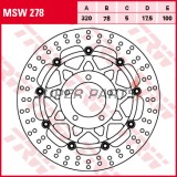 Δίσκος φρένου -TRW- MSW278, 320mm, Triumph Daytona 955i (2001-2006), Speed Triple 955/1050/R (2002-2015), Sprint 1050ST (2011), Tiger 1050/SE/Sport ABS (2006-2013)