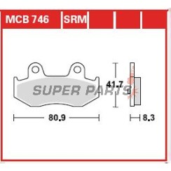 Τακάκια φρένων -TRW- MCB746SRM, sintered, Suzuki Burgman AN400/400S (2001-2005)