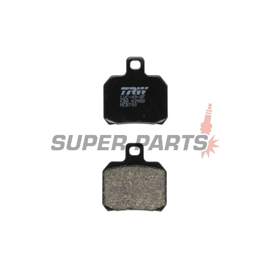Τακάκια φρένων -TRW- MCB700, Aprilia ETV, RS, RSV, SL, Tuono; Benelli TNT, Tornado, TreK; Ducati 1098, 1198, 848, Monster, Multistrada, Panigale; KTM RC8, Super Duke; Moto Guzzi Breva, Nevada; Piaggio Beverly, X8, X9; Yamaha YP, VP, XQ