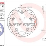 Δίσκος φρένου -BREMBO- 68B407G0, Aprilia RS50, Scarabeo 200/400 IE Light, Tuono 50/125; BMW C600 Sport/C650GT/C650 Sport, BMW C1 125; FB Mondial Piega 999/1000/Evo; MBK XQ Thunder 125
