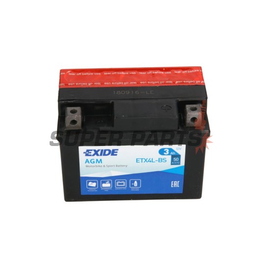Μπαταρία -EXIDE- YTX4L-BS, 3Ah 12V