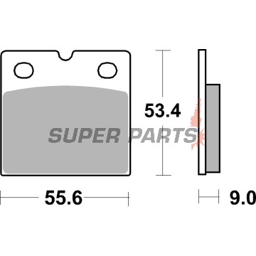 Τακάκια φρένων -BREMBO- 07BB1408, Aprilia AF1, Benelli 350/500/650/SEI, BMW K/R/K1, Ducati Monster/SS/Paso, Laverda, Moto Guzzi California/Le Mans, MZ ETZ/Saxon/Silver Star 1974-2007