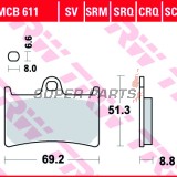 Τακάκια φρένων -TRW- MCB611SCR, αγωνιστικά, Yamaha BT Bulldog 1100, FJ-09 900, FJR 1300, FZ1 1000, FZ6 600, FZ8 800, FZS Fazer 600/1000, MT-01/07/09/10, TDM 900, XJR 1300, Tmax 530, XSR 700/900, XT 1200, XV 1700/1900, YZF/R1/R6/R7 600-1000 - 1996-2024