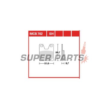 Τακάκια φρένων -TRW- MCB702, Yamaha YZF750R7, YZF-R1 1000 (1998-2001)